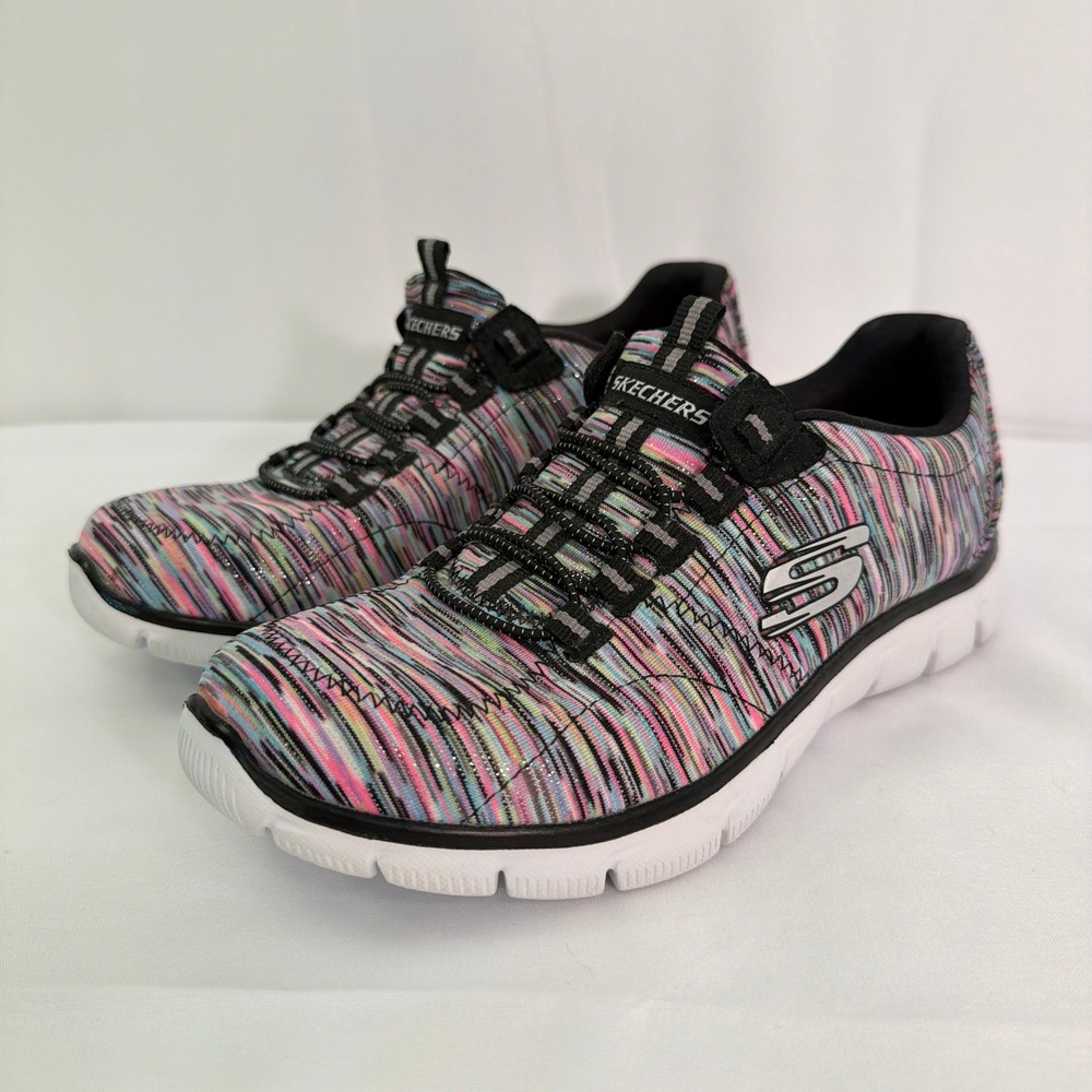 Skechers Flex Appeal 2.0 High Energy Multi Color Knit Bungee Sneakers Womens 5 - Picture 3 of 16
